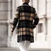 Mens Trench Coats Hommes Treillis Manteau De Laine Designer Hiver Style Britannique Revers Cou Manches Longues Lâche Trenchs Manteaux Tendance De La Mode Casual Couleur Unie Extérieur designer