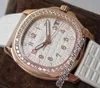 PPF 5068R-010 A324SC Alta Joalheria Feminina Relógio Feminino Ouro Rosa Diamante Bisel Textura Branca Mostrador Borracha Melhor Edição PTPP Puretime F6