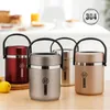 Contenitore per il pranzo con isolamento sottovuoto da 12 ore Scatola per bento in acciaio inossidabile Stile giapponese Scuola per bambini Campeggio Contenitore per alimenti portatile Thermos 201209