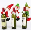 Navidad Sostenga una botella Muñecas de adorno Muñeco de nieve de Papá Noel y juego de vino tinto cubierta Juego de botellas de champán cubierta decoración de restaurante DB285