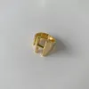 Übertriebener englischer Brief offener Ring weibliche Persönlichkeit Goldener Ring Ins Tide
