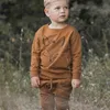 Enkelibb Rylee و Cru Kids Pattern Sweatshirt Pants مطابقة الأولاد بأكمام طويلة من قمم غير رسمية لخريف شتاء ملابس الطفل LJ201128