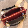 43776 SURÈNE BB BAG Latest Lightweight Chain Embellished Design Gold Color Hardware Ladies Coated Canvas Grained Leather Shoulder Bag