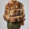 Fashion Raccoon Fur Coat Women Winter Overcoats Luxury High Quality Genuine Full Pelt Raccoon Dog Fur Jacket Natural Woman 201214