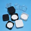 Child Resistant 5ml Clear Cube Wax Glass Jar Dab Wax Oil Concentrate Bottle Cosmetic Container with White or Black Cap