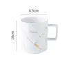 Luxus Nordic Marmor Keramik Kondensiert Kaffee Tassen Café frühstück Milch Tassen Untertasse Anzug mit Teller Löffel Set Ins