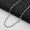 Kedjor 4mm Round Box Chain Halsband för män Rostfritt Stål Mannen pojkvän Male Smycken Gift1