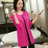 Spring Autumn Women Knit Sweater Cardigan Coat Loose Large Size Long Female Shawl Outerwear 5 colors 201120