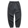 Men's Pants Mens Plain Fleece Trousers Drawstring Joggers HipHop Men Solid Color Elastic Waist Sweatpants 2023AW Couple Loose