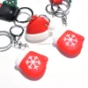 Cartoon Christmas Tree Hat keychain Merry Christmas glove key chain key holders bag hangs fashion Christmas jewelry