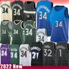 Maillots de basket Giannis Antetokounmpo Anthony Edwards Ray Allen 2022 Chemises pour hommes Kevin Garnett Karl-Anthony Towns Vintage Jersey 34 1 21 32