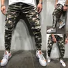 Mens skinny stretch penna denim byxor camouflage pläterad smal passform jean byxor sida stripe last jeansy man kläder varm försäljning c1123