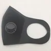 Máscara de boca lavável com válvula de respiração preto camada dupla esponja Respirador estéreo anti dust Máscaras para adultos em estoque