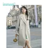 INMAN Spring Autumn Turn Down Collar Plaid Hongkong Style Casual Loose Long Sleeves Women Coat 201030