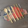 Camp School Chopsticks Student Cutlery Convenient Palha Portátil Portátil Utensílios De Mesa 7 Piece Set Bamboo Fork Outdoor Nova Chegada 6 9YM F2