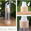 Umweltfreundliche Bambus 20 ml 30 ml 50 ml 120 ml Leere Airless Vakuumpumpe Flaschen für Make-Up Creme Serum Lotion hautpflege 10 teile/los