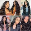 Big Wave Natural Black Lace Front Real Woman Wig Real Hair Body Wave Front Wig PrePulled with Baby Hair 150 Denisty HD Natural H1564740