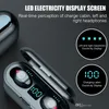 Trådlös hörlurar Bluetooth V5.0 F9 TWS Sport Headphone LED-display med 2000MAH Power Bank Headset Microphon 2021