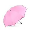 Full Automatisk Paraply Regn Kvinnor Män 3 Fällande Ljus Och Slitstark 8K Stark Paraplyer Kids Rainy Sunny Paraplyer 6 Färger LX4541