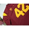 2024 USC Trojans Ronnie Lott＃42 Real Full Embroidery College JerseyサイズS-4XLまたはカスタム任意の名前または番号ジャージー