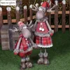 Poupée de renne de Noël rétractable Décoration de Noël Navidad Figurine Année Elk Jouets Kid Cadeau de Noël Ornements d'arbre de Noël 201204