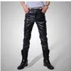 Men's Pants Gold Silver Black Fashion Show Skinny Men Trousers Shiny Pu Leather Male Nightclub Stage Performances Wedding Clothes1