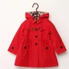 가을 소녀 코트 분리 가능한 모자 롱 스타일 후드 스웨트 셔츠 어린이 210 년 어린이 윈드 브레이커 재킷 생일 선물 220812