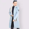 Spring Autumn Women Coat Warm Thin Cotton Jacket Long Plus Size 6XL 58/60 Fashion High Quality Outwear Hooded Parka 201214