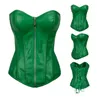 Bustiers Corsets S-XXLセクシーな女性ストラップレスジッパースチームパンクコルセットウエストシンチャーレザーコルセットボディシェーピアBustierオーバーバストトップス1