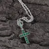 Double Sided Cross Necklace Fashion Mens Gold Necklaces Hip Hop Iced Out Cross Pendant Necklaces Jewelry