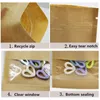 100pcs/lot Brown White Kraft Zipper Package Bag Smell Proof Pouch with Window for Food Coffee Tea Storage