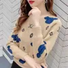 Moda Mujeres Suéteres Top Calidad Impresión completa Letra de Punto Suéter High Street Pullover Tops 2022gg Marca