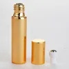 10 ml roll op glazen fles zwart goud zilver geur etherische olie parfumflessen met metalen roller bal DHL gratis verzending