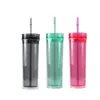 16oz acrylic tumbler double wall insulated clear plastic tumbler with lid and straw reusable drinking ware for party v01 130 G27152868