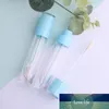 100 PCS 8 ML Vide Brillant À Lèvres Tube En Plastique Baume À Lèvres Tubes Orange / Bleu Cap Cylindre Petit Lip Stick Échantillons