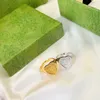 Wome Designer Ringar Love Ring Engragements för Kvinnor Silver Heart Ring Designers Luxurys Smycken Buzatue Guld Ring Box Ny 21123003R