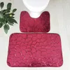 Flanela Banheiro Absorvente Não-Slip WC Cobre Capas De Mat Sets Two-Peça Pebble Pavimento Mat em Casa Sala de Banho Conjunto FinSihed Tapete Atacado Dropshipping