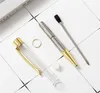 DIY металлическая ручка пустая трубка самозаполняет плавающий блеск сушеный цветок хрустальные ручки шариковые ручки школьные офисные писать поставки