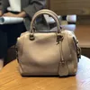 2021 Spring Nieuwe dames Boston Schoudertas Effini Tide Europe Style Fashion Head Layer Cowhide Lederen Bag Ladies Hand Bag252E