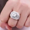 Top Verkauf Luxus Schmuck Männlich 925 Sterling Silber Rundschliff Weißer Topas Pave CZ Diamant Edelsteine Männer Hochzeit Verlobungsband Ring 2643520