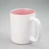 Tasses en émail par Sublimation de 11oz, verres à vin colorés à l'intérieur par transfert de chaleur, tasses à boire personnalisées avec caucus, DIY bricolage