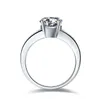 Pierścionki klastra 2ct Superb Quality Pierścionek zaręczynowy Solid 925 Sterling Silver Wedding Elegancka Biżuteria