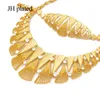 Set di collane di gioielli color oro 24 carati Dubai lusso per donne regali di nozze africani set di gioielli da sposa con bracciale, collana, orecchini, anello