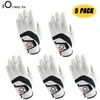 5 PCS Premium Cabretta Couro Golf Luvas Homens Deixados à direita Hand Grip Grip Resistente Resistente Durável Flexível Flexível 211229