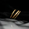 3pcs/set titanium Steel Band Ring Fashion Jewelry Ring Ring Gold Gold Plated Matte Rings for Women New Design