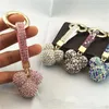 Keychains Korean Luxury Whole Rhinestone Tassel Bear Ball Car Key Chain Pendant Bag Tillbehörsmycken för Woman-JHCKC004C51