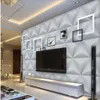 Modern 3d customized wallpaper minimalist three-dimensional triangle photo frame art wallpapers TV background wall