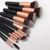 Wooden Handle Makeup Brushes Set Foundation Blush Eye Shadow Blending Cosmetic Brushes Make Up Tools 12Pcs/set