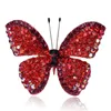 Rhinestone Butterfly Brooch Wedding Crystal Insect Bouquet Hijab Scarf Pin Women Jewelry