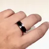 Mode Titan Stahl Ring Silber Roségold Ring für weiß schwarz Keramik Paar Ring gutes Geschenk